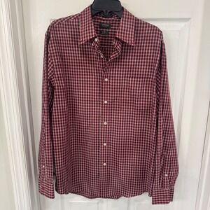 Arrow Men's Medium Red Plaid Button Down
